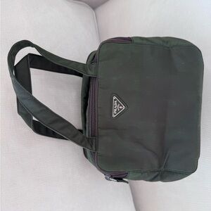Prada Dark Green Nylon Toiletry Bag